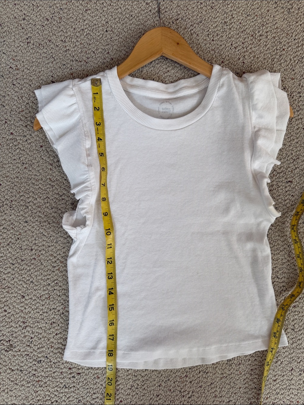Urban Rebel White Ruffle-Sleeve Ribbed Top - Picture 5 of 5
